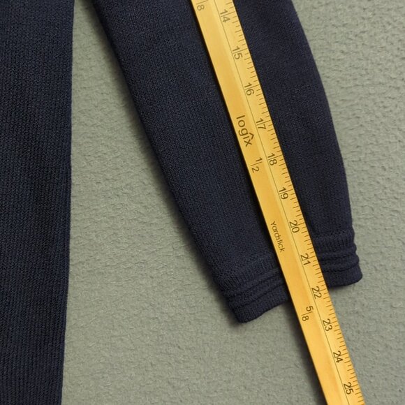 St. John Cardigan Women's L Blue Santana Knit Nautical Golden Buttons Epaulettes - Picture 9 of 13